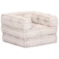 1-Sitzer Modularer Pouf Beige Stoff 1-Sitzer Modularer Pouf Beige Stoff