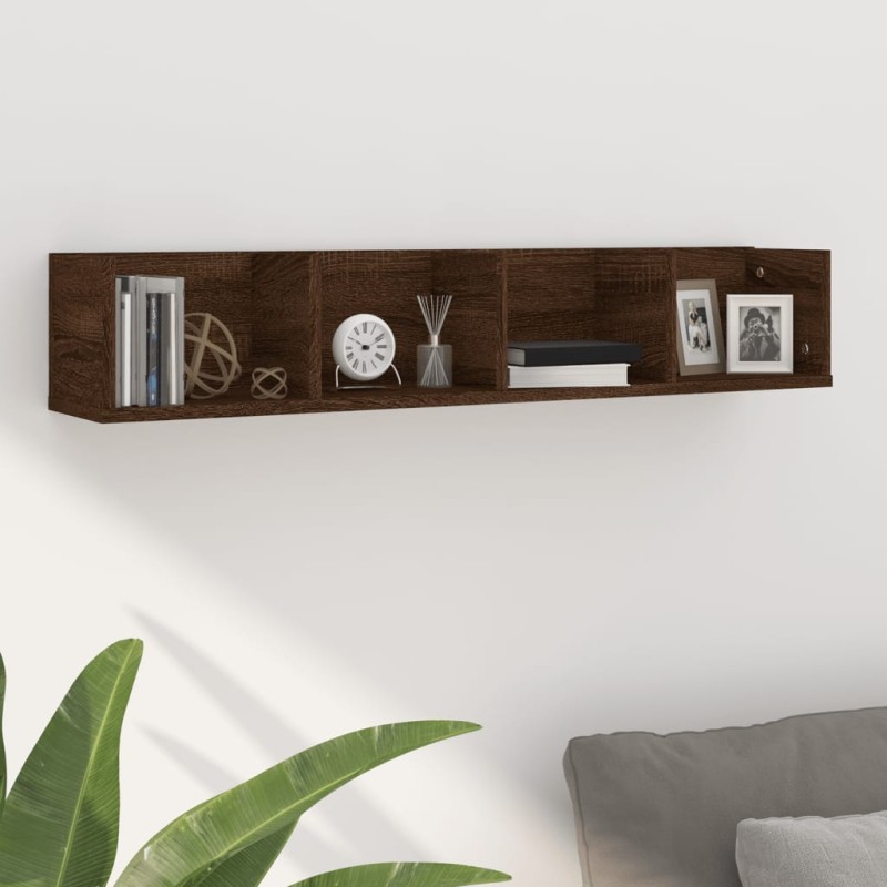 vidaXL CD-Wandregal Braun Eichen-Optik 100x18x18 cm Holzwerkstoff vidaXL CD-Wandregal Braun Eichen-Optik 100x18x18 cm Holzwerkstoff
