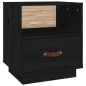 vidaXL Nachttisch Schwarz 40x34x45 cm Massivholz Kiefer vidaXL Nachttisch Schwarz 40x34x45 cm Massivholz Kiefer