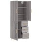 Highboard Grau Sonoma 69,5x34x180 cm Holzwerkstoff Highboard Grau Sonoma 69,5x34x180 cm Holzwerkstoff