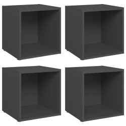 vidaXL TV-Schränke 4 Stk. Grau 37x35x37 cm Holzwerkstoff