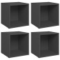 vidaXL TV-Schränke 4 Stk. Grau 37x35x37 cm Holzwerkstoff vidaXL TV-Schränke 4 Stk. Grau 37x35x37 cm Holzwerkstoff