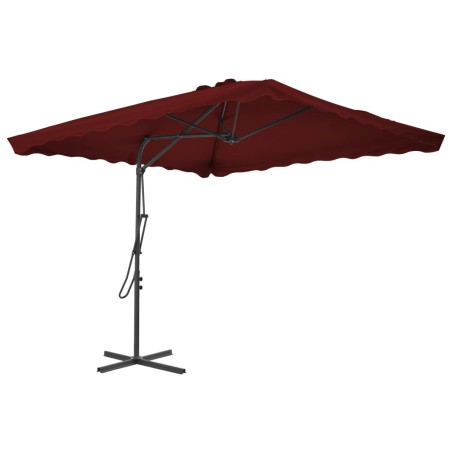 vidaXL Sonnenschirm mit Stahlmast Bordeauxrot 250x250x230 cm  