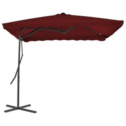 vidaXL Sonnenschirm mit Stahlmast Bordeauxrot 250x250x230 cm  