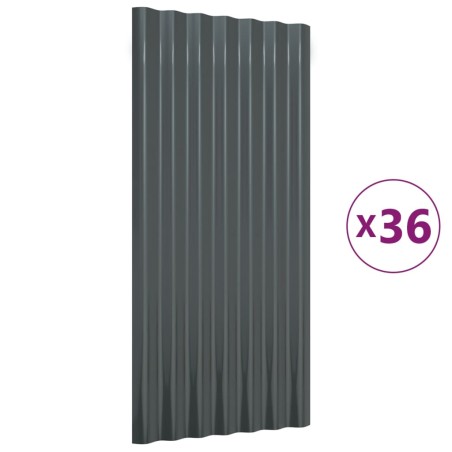 vidaXL Dachpaneele 36 Stk. Pulverbeschichteter Stahl Anthrazit 80x36cm