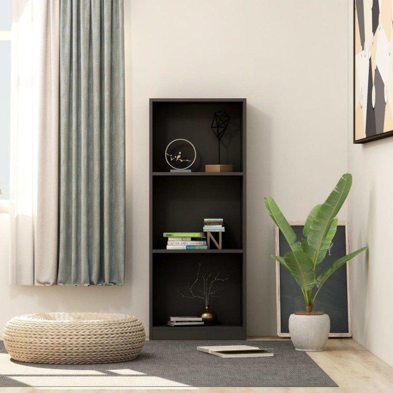 vidaXL Bücherregal 3 Fächer Schwarz 40x24x108 cm Holzwerkstoff vidaXL Bücherregal 3 Fächer Schwarz 40x24x108 cm Holzwerkstoff