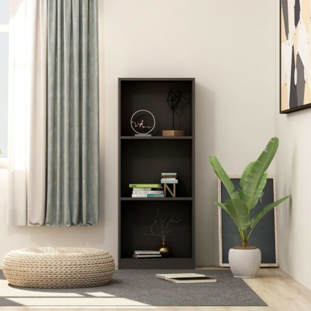 vidaXL Bücherregal 3 Fächer Schwarz 40x24x108 cm Holzwerkstoff