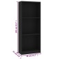 vidaXL Bücherregal 3 Fächer Schwarz 40x24x108 cm Holzwerkstoff vidaXL Bücherregal 3 Fächer Schwarz 40x24x108 cm Holzwerkstoff