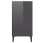 vidaXL Sideboard Hochglanz-Grau 57x35x70 cm Holzwerkstoff vidaXL Sideboard Hochglanz-Grau 57x35x70 cm Holzwerkstoff