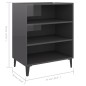 vidaXL Sideboard Hochglanz-Grau 57x35x70 cm Holzwerkstoff vidaXL Sideboard Hochglanz-Grau 57x35x70 cm Holzwerkstoff