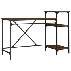 vidaXL Schreibtisch mit Regal Braun Eichen-Optik 135x50x90 cm