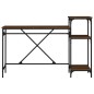 vidaXL Schreibtisch mit Regal Braun Eichen-Optik 135x50x90 cm vidaXL Schreibtisch mit Regal Braun Eichen-Optik 135x50x90 cm