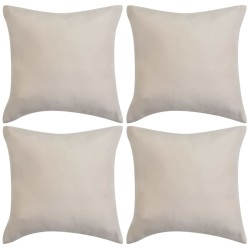 vidaXL Kissenbezüge 4 Stk. 50x50 cm Polyester Wildleder-Optik Beige