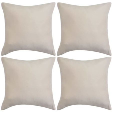 vidaXL Kissenbezüge 4 Stk. 50x50 cm Polyester Wildleder-Optik Beige