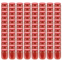 vidaXL Marmeladengläser mit Rotem Deckel 96 Stk. 230 ml