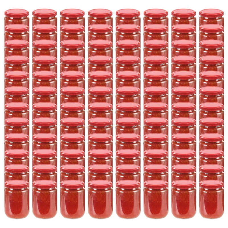 vidaXL Marmeladengläser mit Rotem Deckel 96 Stk. 230 ml vidaXL Marmeladengläser mit Rotem Deckel 96 Stk. 230 ml