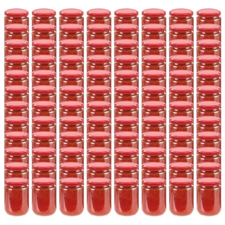 vidaXL Marmeladengläser mit Rotem Deckel 96 Stk. 230 ml