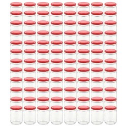 vidaXL Marmeladengläser mit Rotem Deckel 96 Stk. 230 ml