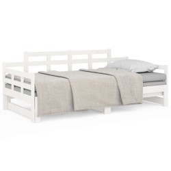 vidaXL Tagesbett Ausziehbar Weiß Massivholz Kiefer 2x(90x190) cm