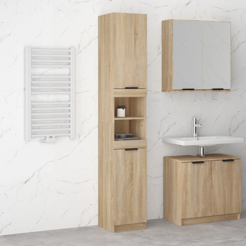 vidaXL Badschrank Sonoma-Eiche 32x34x188,5 cm Holzwerkstoff vidaXL Badschrank Sonoma-Eiche 32x34x188,5 cm Holzwerkstoff