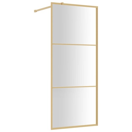 vidaXL Duschwand für Begehbare Dusche mit ESG Klarglas Golden 90x195cm