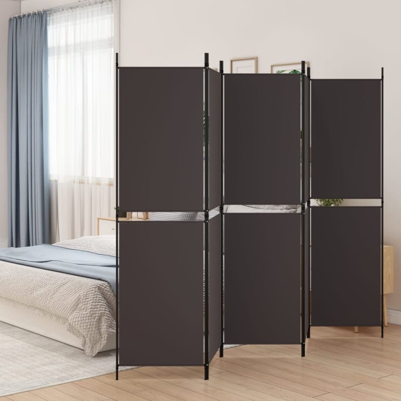 vidaXL 5-tlg. Paravent Braun 250x180 cm Stoff vidaXL 5-tlg. Paravent Braun 250x180 cm Stoff