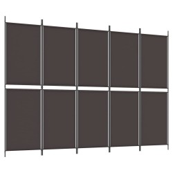 vidaXL 5-tlg. Paravent Braun 250x180 cm Stoff