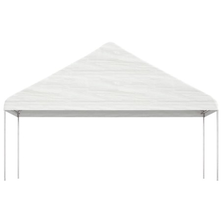  vidaXL Pavillon mit Dach Weiß 5,88x2,23x3,75 m Polyethylen