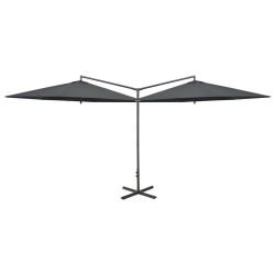 vidaXL Doppel-Sonnenschirm mit Stahlmast Anthrazit 600 cm