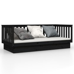 vidaXL Tagesbett Schwarz 100x200 cm Massivholz Kiefer