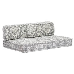 Pouf Hellgrau Stoff