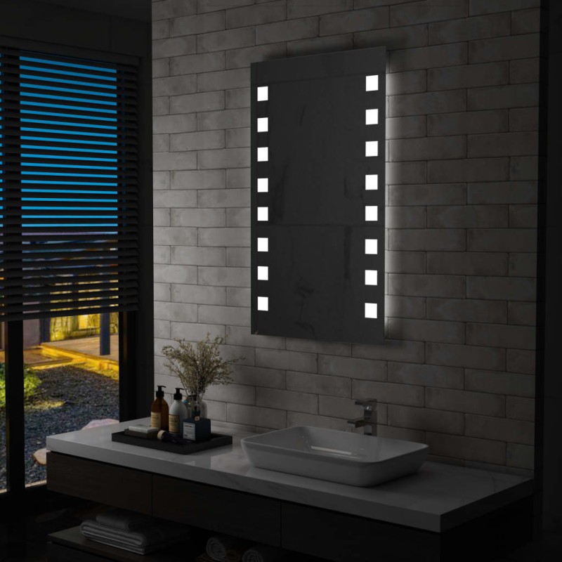 vidaXL Badezimmer-Wandspiegel mit LEDs 60x100 cm vidaXL Badezimmer-Wandspiegel mit LEDs 60x100 cm