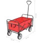 vidaXL Klappbarer Handwagen Stahl Rot vidaXL Klappbarer Handwagen Stahl Rot