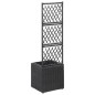 vidaXL Hochbeet mit Rankgitter 1 Topf 30x30x107cm Poly Rattan Schwarz vidaXL Hochbeet mit Rankgitter 1 Topf 30x30x107cm Poly Rattan Schwarz