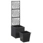 vidaXL Hochbeet mit Rankgitter 1 Topf 30x30x107cm Poly Rattan Schwarz vidaXL Hochbeet mit Rankgitter 1 Topf 30x30x107cm Poly Rattan Schwarz