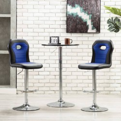 Barhocker 2 Stk. Blau Kunstleder