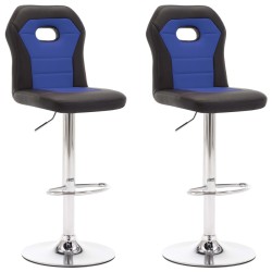 Barhocker 2 Stk. Blau Kunstleder