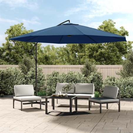vidaXL Ampelschirm mit Alu-Mast 350 cm Blau