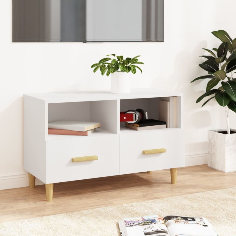 vidaXL TV-Schrank Weiß 80x36x50 cm Holzwerkstoff vidaXL TV-Schrank Weiß 80x36x50 cm Holzwerkstoff