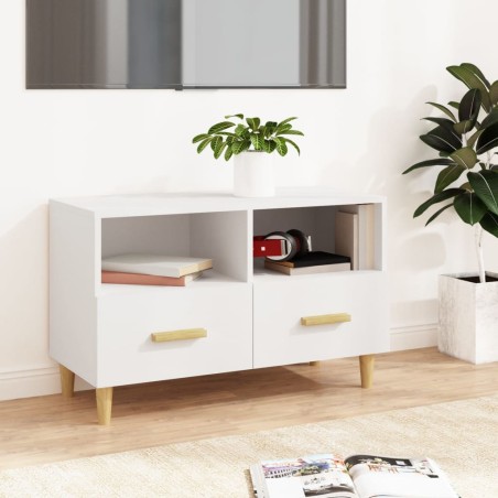 vidaXL TV-Schrank Weiß 80x36x50 cm Holzwerkstoff