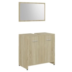 vidaXL Badmöbel-Set Sonoma-Eiche Holzwerkstoff