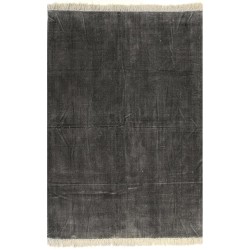 vidaXL Kelim-Teppich Baumwolle 120x180 cm Anthrazit