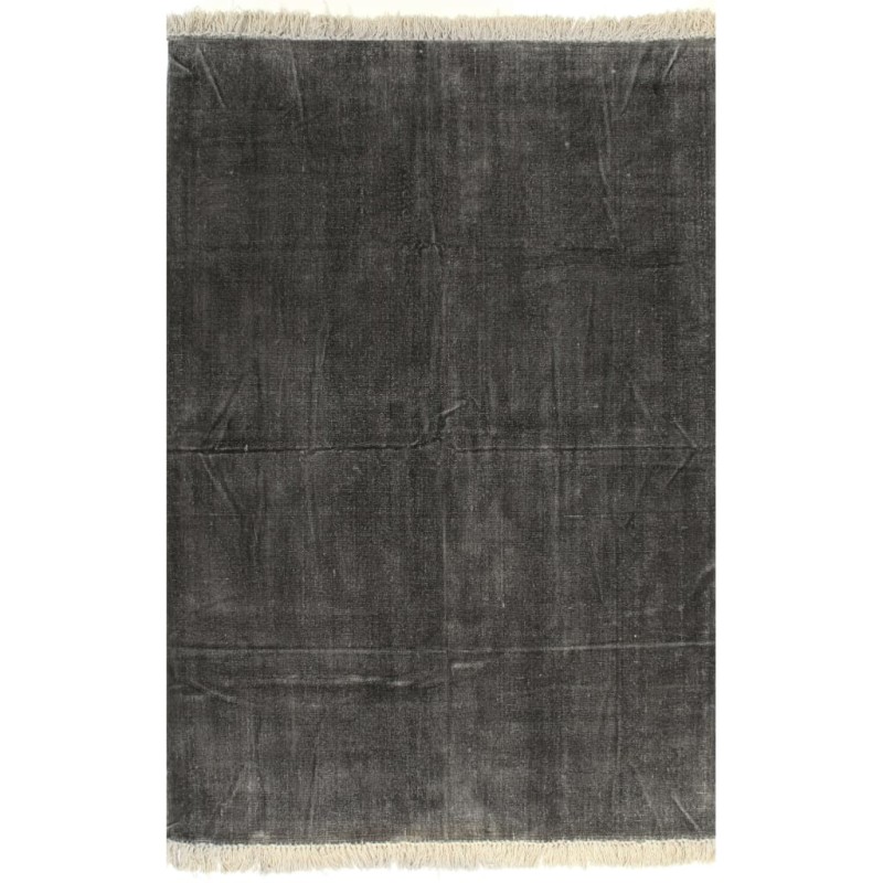 vidaXL Kelim-Teppich Baumwolle 120x180 cm Anthrazit vidaXL Kelim-Teppich Baumwolle 120x180 cm Anthrazit