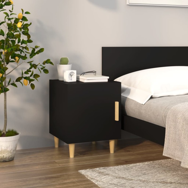 vidaXL Nachttisch Schwarz Holzwerkstoff vidaXL Nachttisch Schwarz Holzwerkstoff