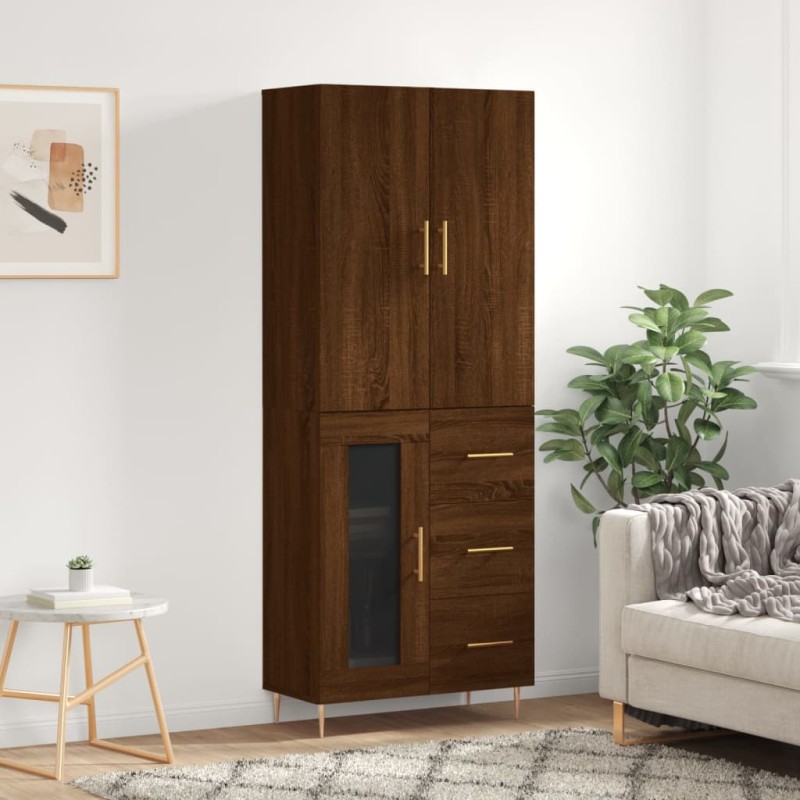 vidaXL Highboard Braun Eichen-Optik 69,5x34x180 cm Holzwerkstoff vidaXL Highboard Braun Eichen-Optik 69,5x34x180 cm Holzwerkstoff