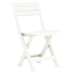 vidaXL Klappbare Gartenstühle 2 Stk. Kunststoff Weiß