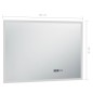 vidaXL LED-Badspiegel mit Berührungssensor und Zeitanzeige 100x60 cm vidaXL LED-Badspiegel mit Berührungssensor und Zeitanzeige 100x60 cm