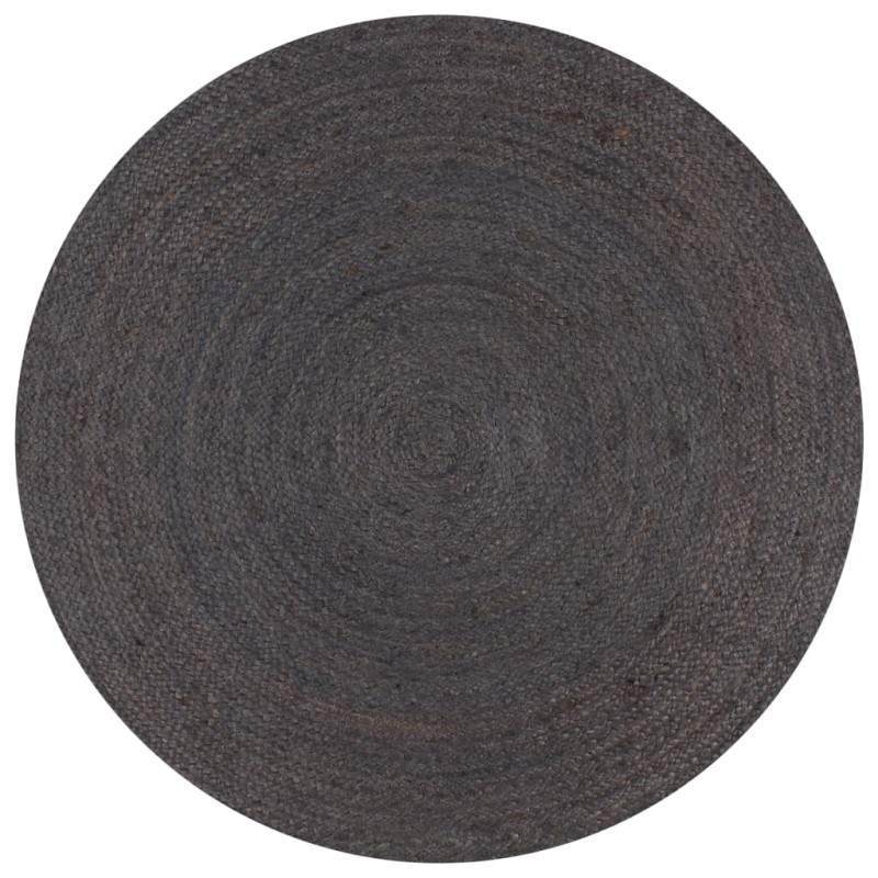 vidaXL Teppich Handgefertigt Jute Rund 150 cm Dunkelgrau vidaXL Teppich Handgefertigt Jute Rund 150 cm Dunkelgrau