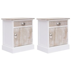 vidaXL Nachttische 2 Stk. 38x28x45 cm Paulownia Holz
