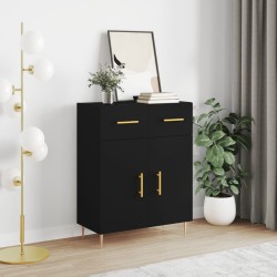 vidaXL Sideboard Schwarz 69,5x34x90 cm Holzwerkstoff